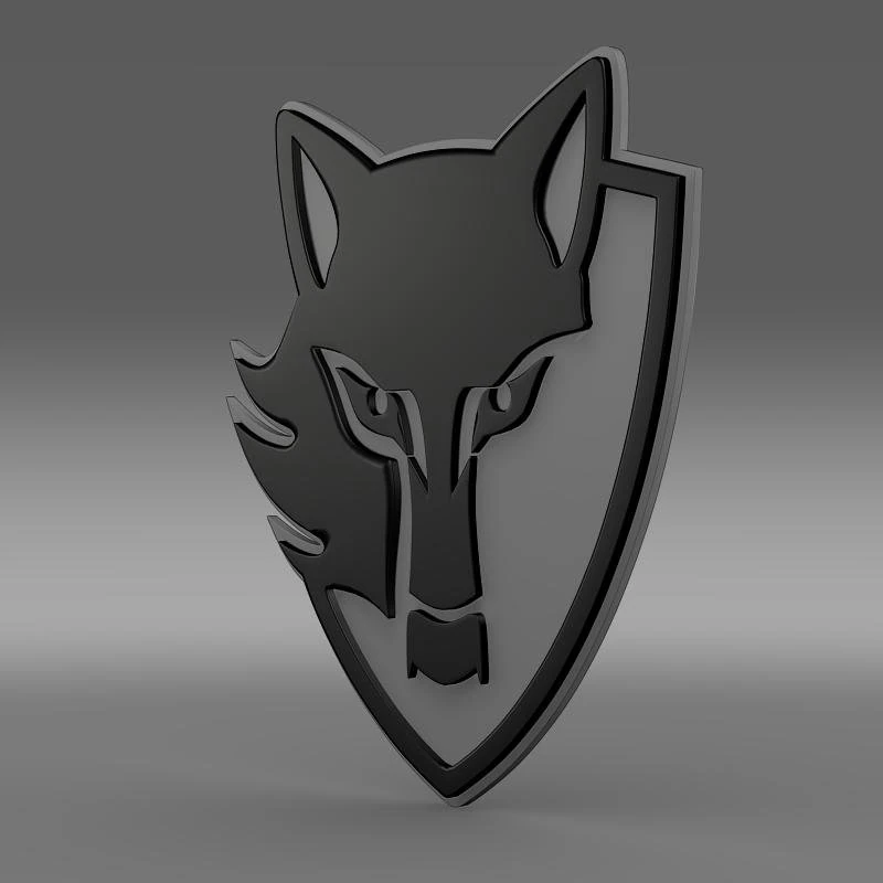 e wolf logo 3D Model .c4d .max .obj .3ds .fbx .stl .blend 