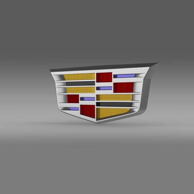 cadillac 2014 logo Model 3D .c4d .max .obj .3ds .fbx .stl .blend 