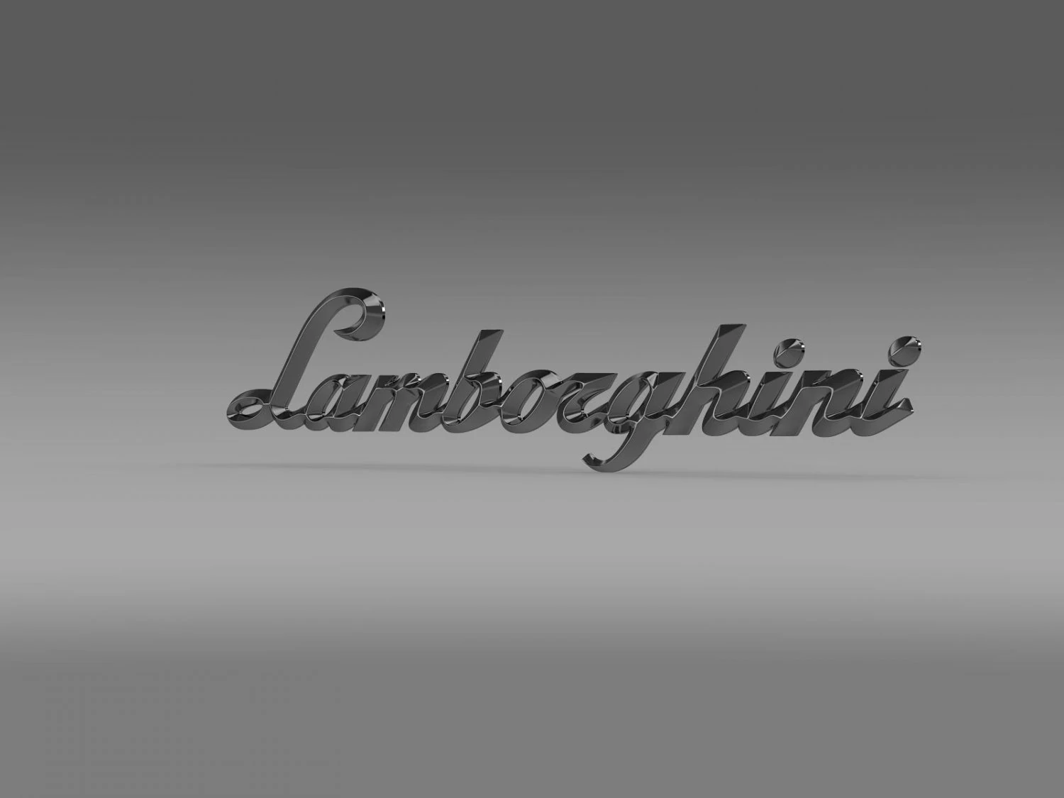 lamborghini lettering logo 3D Model .c4d .max .obj .3ds .fbx .stl .blend 