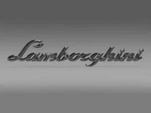 lamborghini lettering logo 3D Model