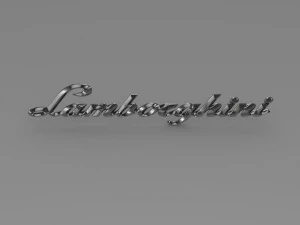 lamborghini lettering logo 3D Model