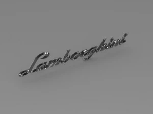 lamborghini lettering logo 3D Model
