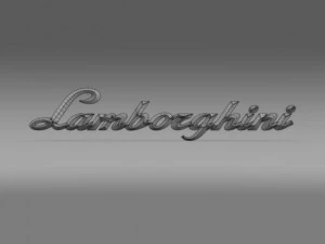 lamborghini lettering logo 3D Model