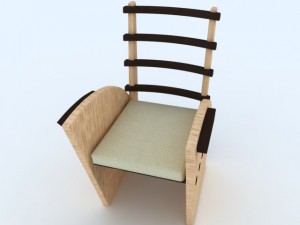modern chair max c4d 3ds Modèle 3D