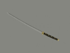 low poly katana 3D मॉडल