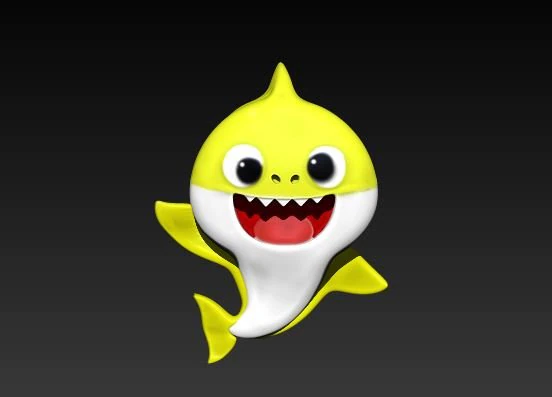 baby shark 3D Print Model .c4d .max .obj .3ds .fbx .stl .blend 