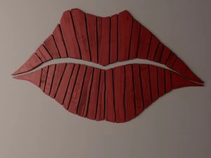 искусство губ на стене 3D Модель