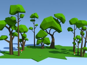 low poly trees pack 3D Model