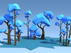 low poly trees pack 3D Model