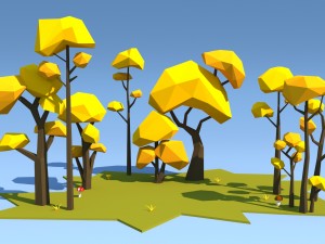 low poly trees pack 3D Model