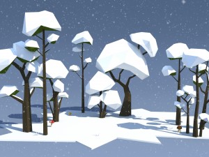 low poly trees pack 3D Model