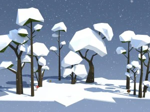low poly trees pack 3D Model
