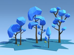 low poly trees pack 3D Model