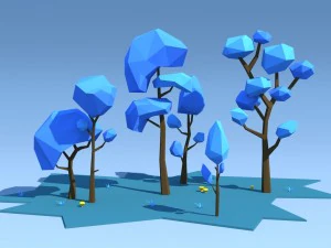 low poly trees pack 3D Model