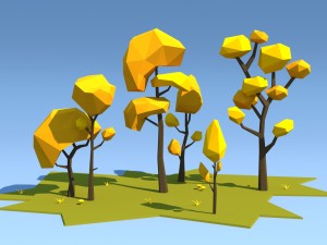 low poly trees pack 3D Model