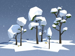 low poly trees pack 3D Model
