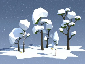 low poly trees pack 3D Model