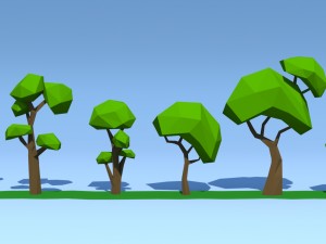 low poly trees pack 3D Model