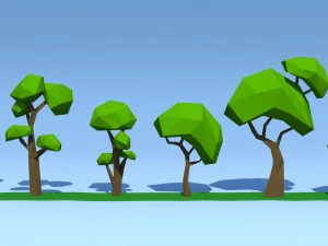 low poly trees pack 3D Model
