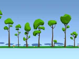 low poly trees pack 3D Model
