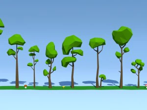low poly trees pack 3D Model
