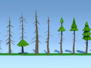 low poly fir trees 3D Model
