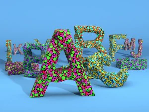low poly alphabet and numbers 3D Model