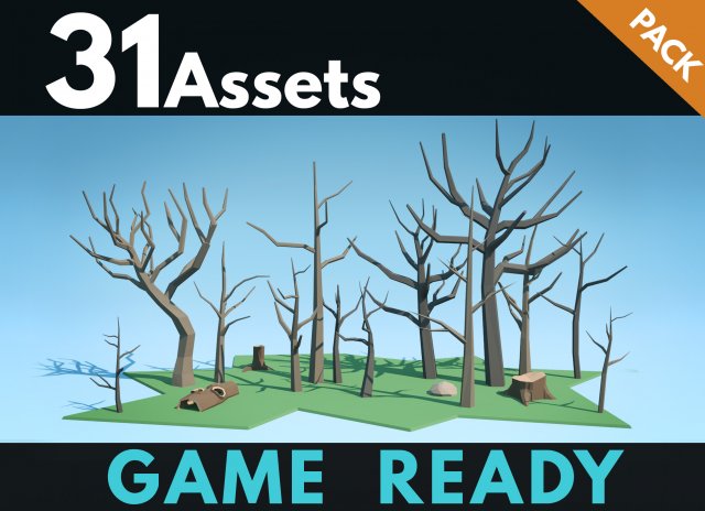 dead trees 3D Model .c4d .max .obj .3ds .fbx .stl .blend 