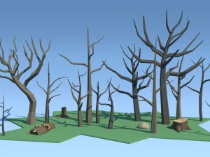 alberi morti Modello 3D