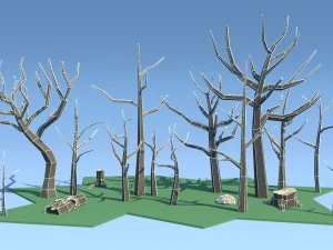 alberi morti Modello 3D