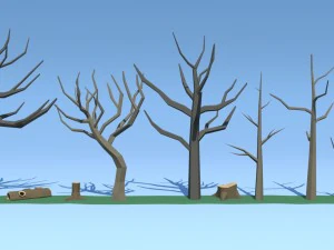 alberi morti Modello 3D