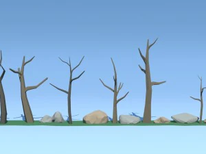alberi morti Modello 3D