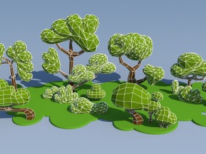 trees and bushes 3D Модель