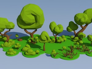 trees and bushes 3D Модель