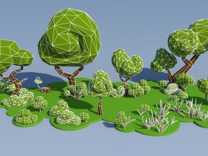 trees and bushes 3D Модель
