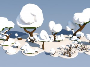 trees and bushes 3D Модель