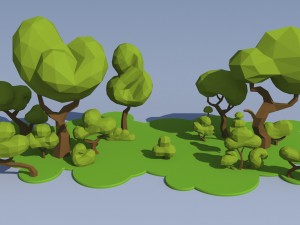 trees and bushes 3D Модель