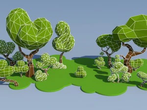 trees and bushes 3D Model