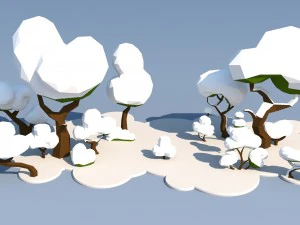trees and bushes 3D Model
