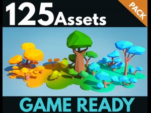 пакет деревьев и кустов - 02 3D Модель