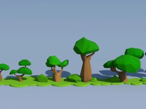 trees and bushes pack - 02 3D Model