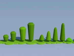 trees and bushes pack - 02 3D Model