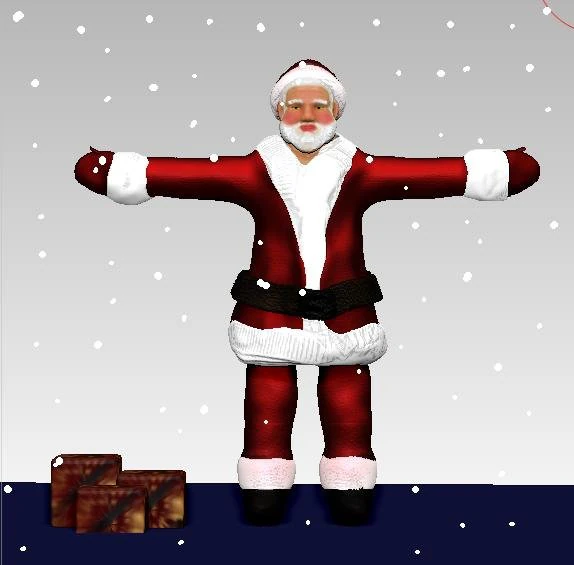 santa 3D Model .c4d .max .obj .3ds .fbx .stl .blend 