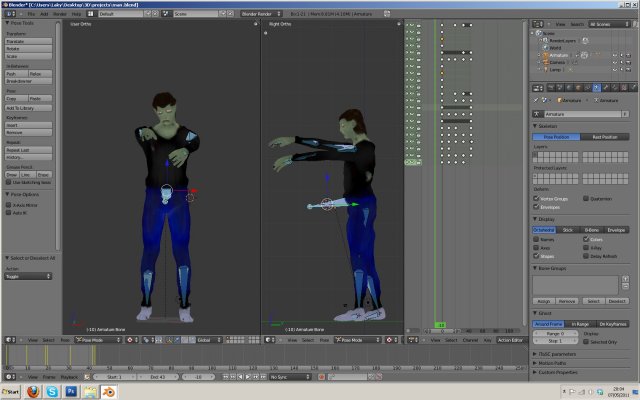 rigged boned zombie man 3D Model .c4d .max .obj .3ds .fbx .stl .blend 