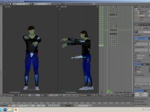 rigged boned zombie man Modello 3D