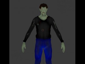 rigged boned zombie man 3D Model