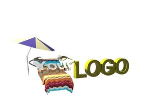 여름 테마 로고 템플릿 3D 모델