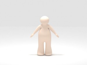 fat faceless human like doll character 3D Model
