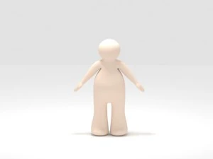 fat faceless human like doll character 3D Model