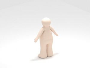 fat faceless human like doll character 3D Model